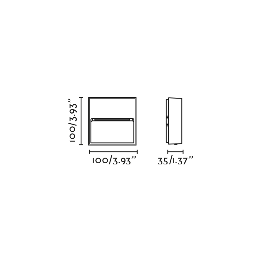 FARO 71965 - LED svjetiljka za stepenice DUNE LED/3W/230V 2200/2700/3200/4000K IP65 smeđa, kvadratna