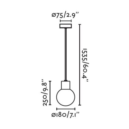 FARO 74427C-01 - Vanjski luster na sajli MOON 1xE27/15W/230V IP44