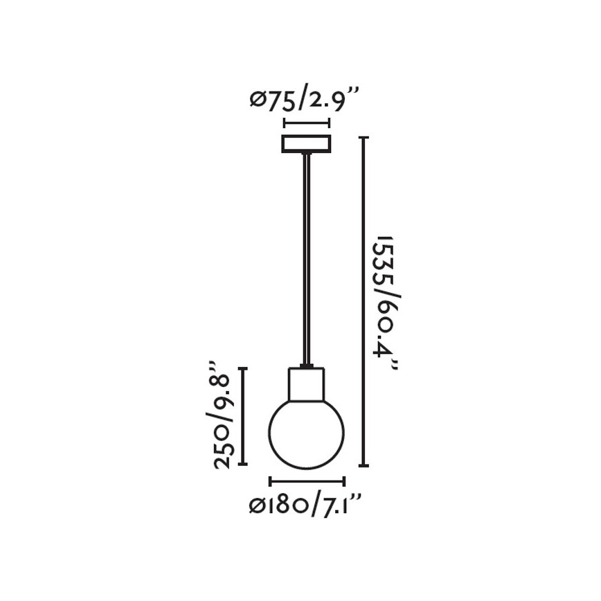 FARO 74427C-01 - Vanjski luster na sajli MOON 1xE27/15W/230V IP44