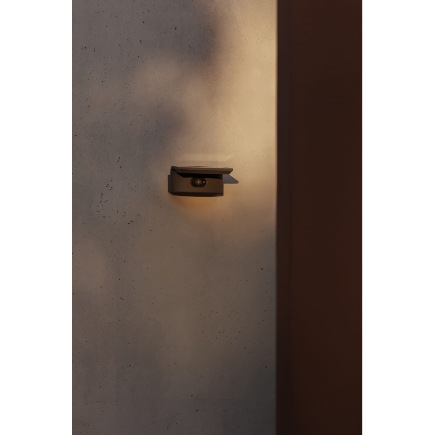 FARO 74456 - LED solarna zidna svjetiljka LUMA sa senzorom LED/5W/3,7/230V IP65 antracitna