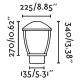 FARO 75001 - Vanjska lampa WILMA 1xE27/100W/230V IP44