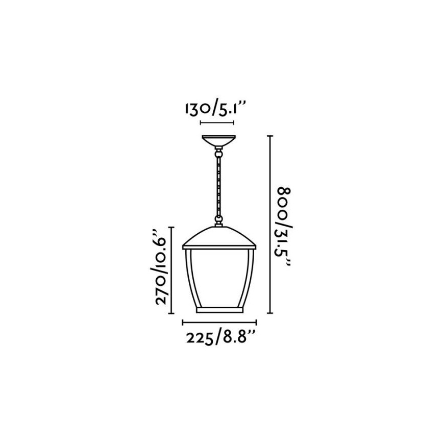 FARO 75002 - Vanjski luster na lancu WILMA 1xE27/100W/230V IP44