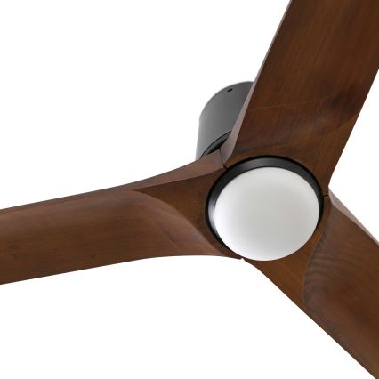 FARO 33839WT-1TW - LED Prigušivi stropni ventilator HEYWOOD TUB L LED/10W/230V 2700/4000/6000K bor/crna pr. 132 cm Wi-Fi Tuya + daljinski upravljač