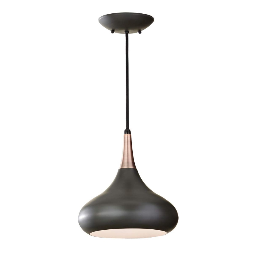 Feiss - Viseći luster na kabelu BESO 1xE27/60W/230V Ø 25,4 cm crna/bakrena
