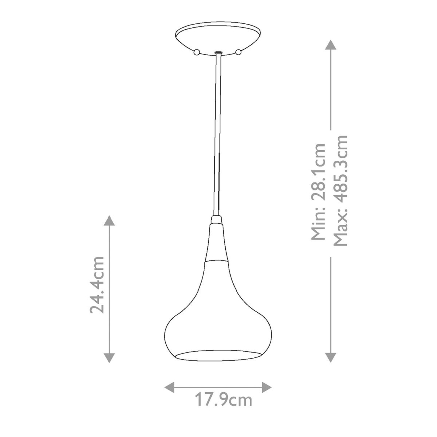 Feiss - Luster na kabelu BESO 1xE27/60W/230V Ø 17,9 cm crna/bakrena