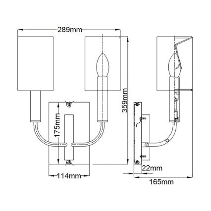 Feiss - Zidna svjetiljka BRIANNA 2xE14/60W/230V