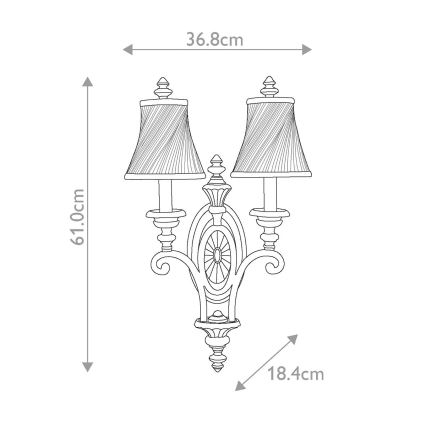 Feiss - Zidna svjetiljka DRAWING ROOM 2xE14/60W/230V