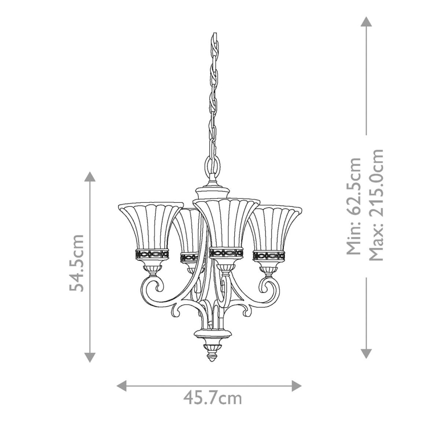 Feiss - Luster na lancu DRAWING ROOM 4xE27/60W/230V