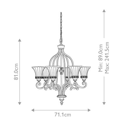 Feiss - Luster na lancu DRAWING ROOM 6xE27/60W/230V