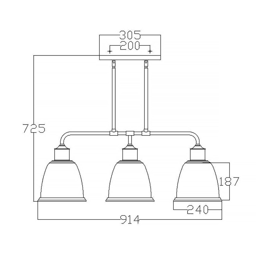 Feiss - Viseći luster HOBSON 3xE27/60W/230V