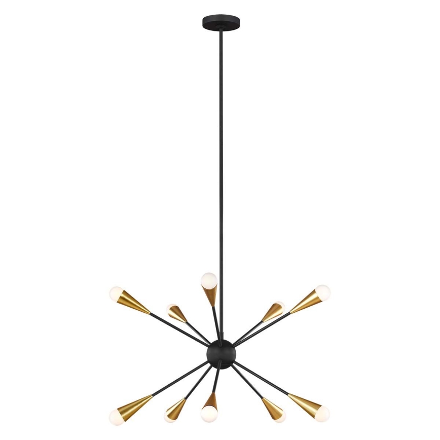 Feiss - LED Viseći luster JAX 10xG9/3W/230V crna/zlatna