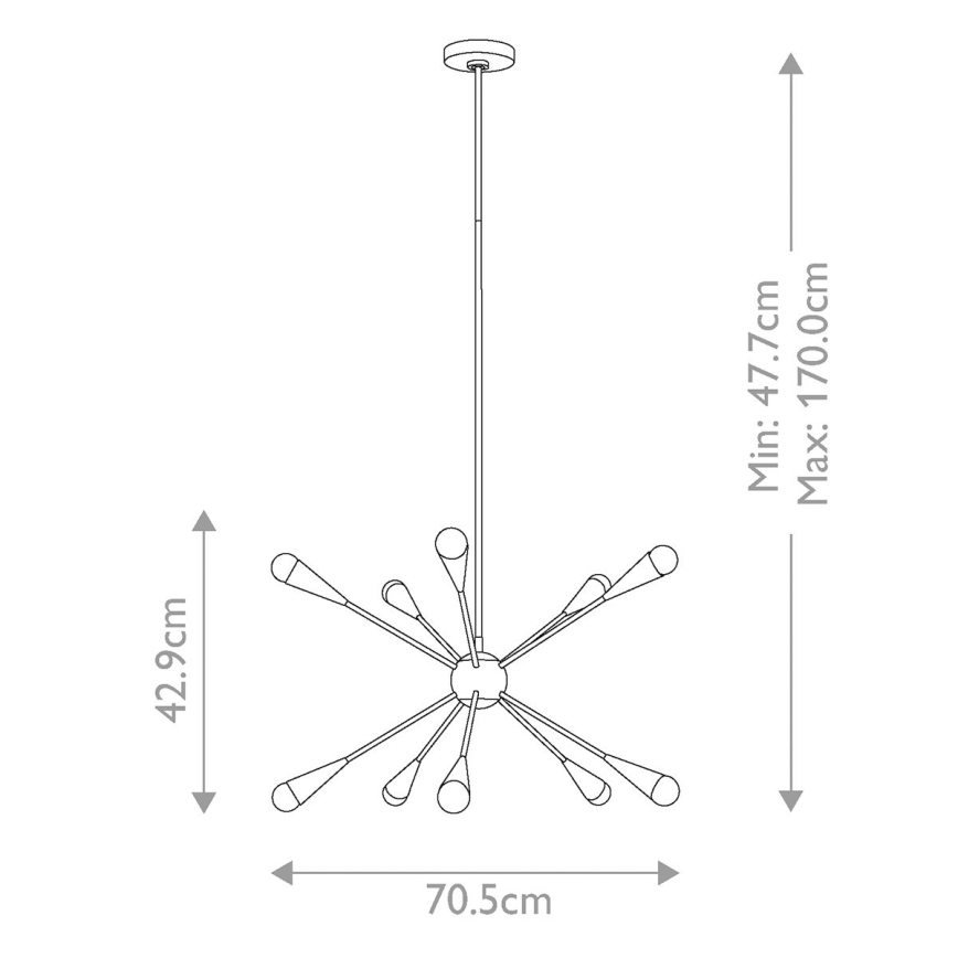 Feiss - LED Viseći luster JAX 10xG9/3W/230V crna/zlatna