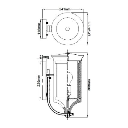 Feiss - Vanjska zidna svjetiljka MERRILL 1xE27/60W/230V IP44