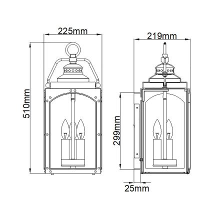 Feiss - Vanjska zidna svjetiljka RANDHURST 3xE14/40W/230V IP44