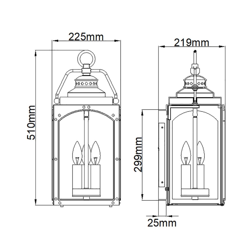 Feiss - Vanjska zidna svjetiljka RANDHURST 3xE14/40W/230V IP44