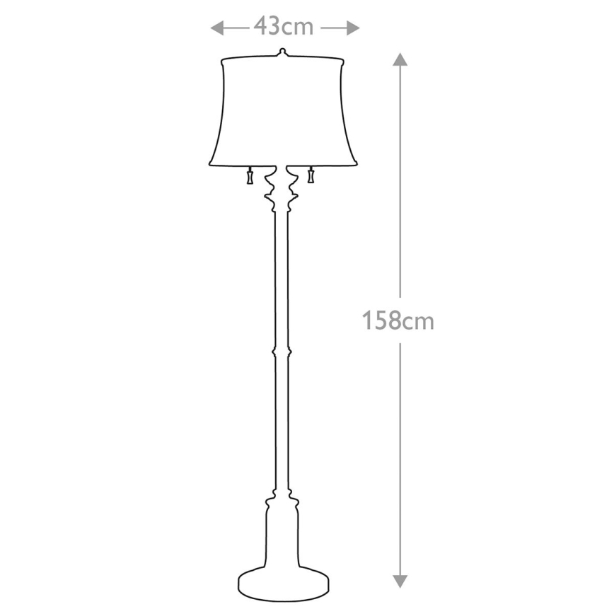 Feiss - Podna lampa STATEROOM 2xE27/60W/230V srebrna