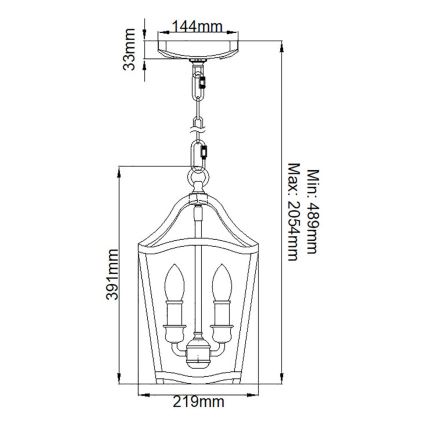 Feiss - Luster na lancu YARMOUTH 3xE14/60W/230V