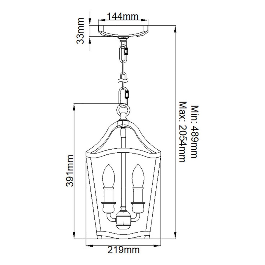 Feiss - Luster na lancu YARMOUTH 3xE14/60W/230V