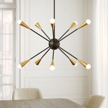 Feiss - LED Viseći luster JAX 10xG9/3W/230V crna/zlatna