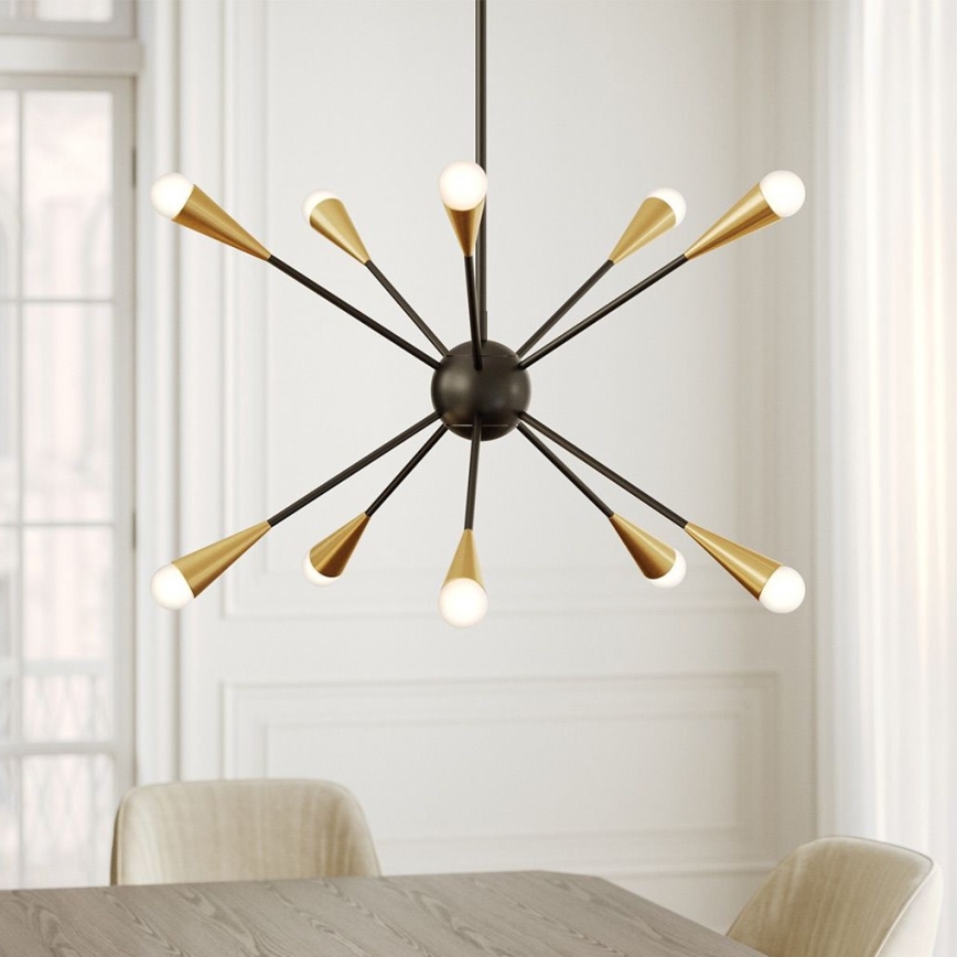 Feiss - LED Viseći luster JAX 10xG9/3W/230V crna/zlatna