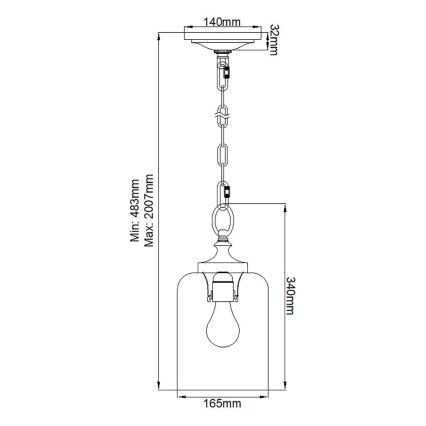 Feiss - Luster na lancu HOUNSLOW 1xE27/60W/230V