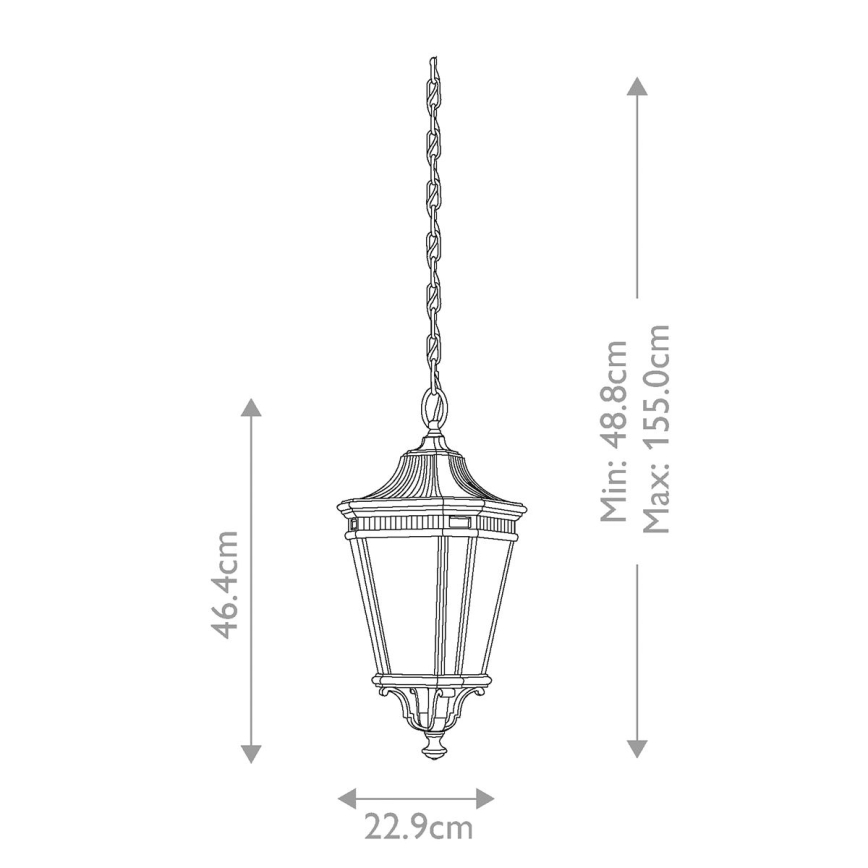 Feiss - Vanjski luster na lancu COTSWOLD LANE 2xE14/60W/230V crna