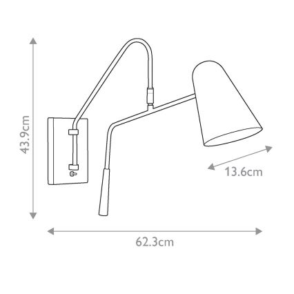 Feiss - Zidna lampa SIMON 1xE27/60W/230V crna/zlatna