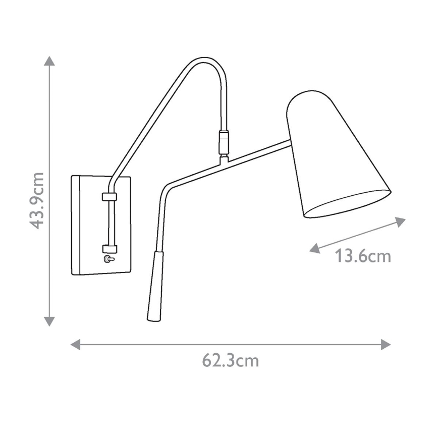 Feiss - Zidna lampa SIMON 1xE27/60W/230V crna/zlatna