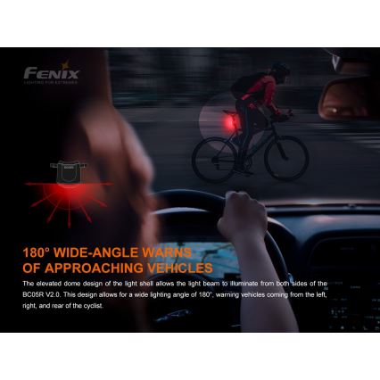 Fenix BC05RV20 - LED Punjiva svjetiljka za bicikl LED/USB IP66 15 lm 120 h