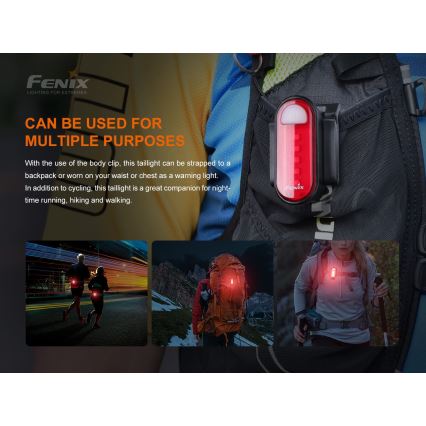 Fenix BC05RV20 - LED Punjiva svjetiljka za bicikl LED/USB IP66 15 lm 120 h