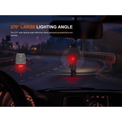 Fenix BC06R - LED Prigušiva punjiva bljeskalica za bicikl LED/USB IP66 90 lm 24,5 h