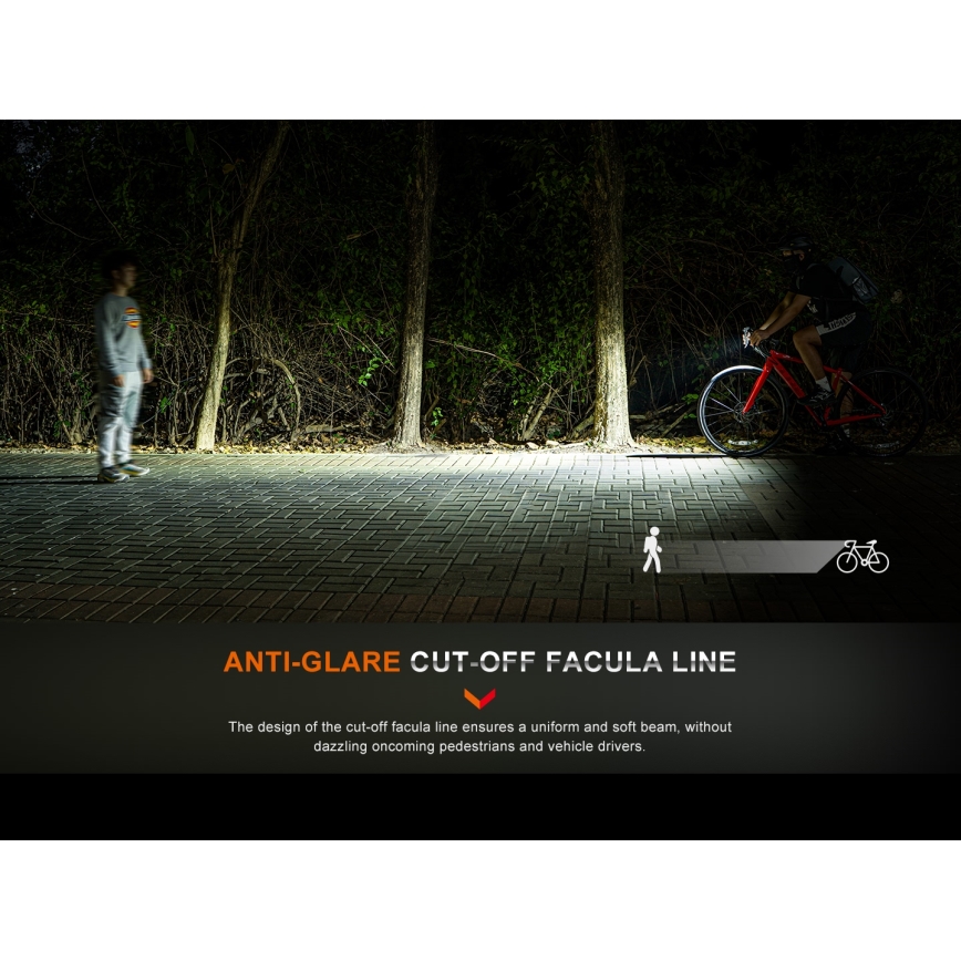 Fenix BC15R - LED Prigušiva punjiva svjetiljka za bicikl LED/USB IP66 400 lm 31,5 h 2600 mAh