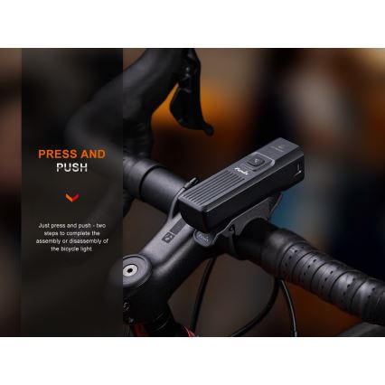 Fenix BC15R - LED Prigušiva punjiva svjetiljka za bicikl LED/USB IP66 400 lm 31,5 h 2600 mAh