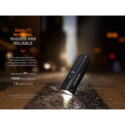 Fenix BC15R - LED Prigušiva punjiva svjetiljka za bicikl LED/USB IP66 400 lm 31,5 h 2600 mAh