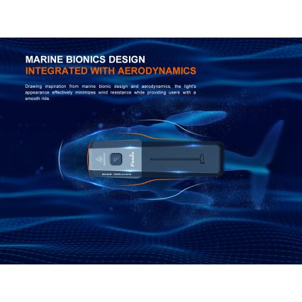 Fenix BC22R - punjivo LED svjetlo za bicikl s prigušivanjem LED/USB 3400 mAh IP66 1400 lm 41 h crno
