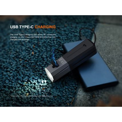 Fenix BC22R - punjivo LED svjetlo za bicikl s prigušivanjem LED/USB 3400 mAh IP66 1400 lm 41 h crno