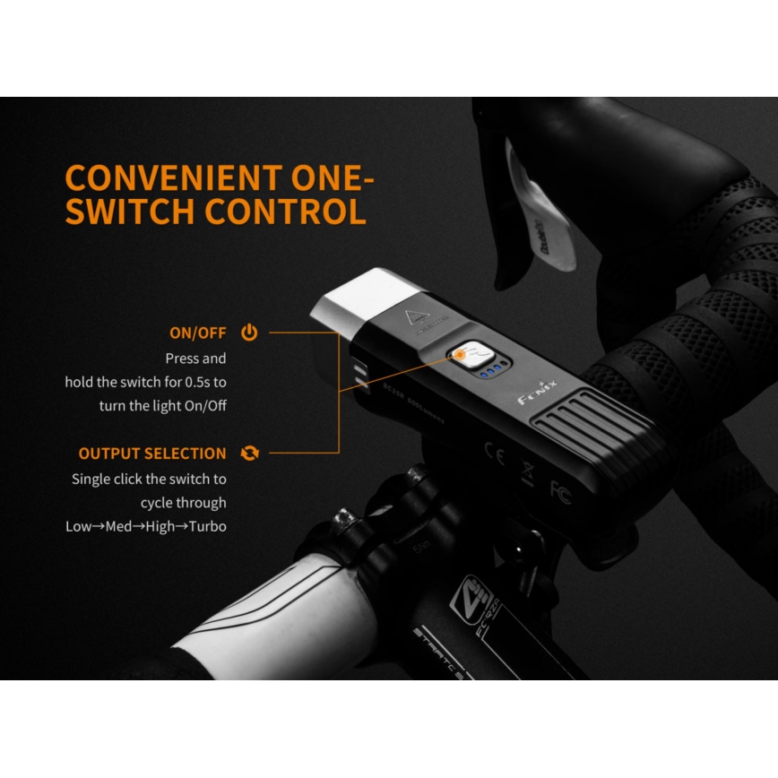Fenix BC25R - LED Punjiva svjetiljka za bicikl LED/USB IP66 600 lm 36 h