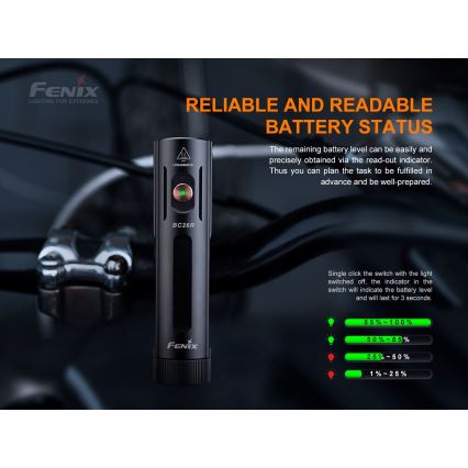 Fenix BC26R - LED Punjiva svjetiljka za bicikl LED/USB IP68 1600 lm 65 h