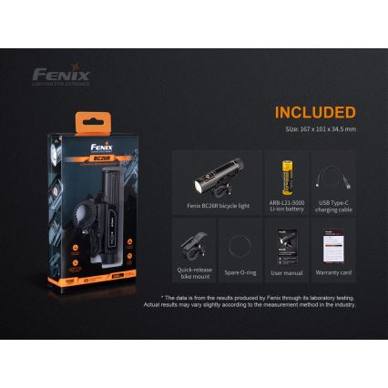 Fenix BC26R - LED Punjiva svjetiljka za bicikl LED/USB IP68 1600 lm 65 h