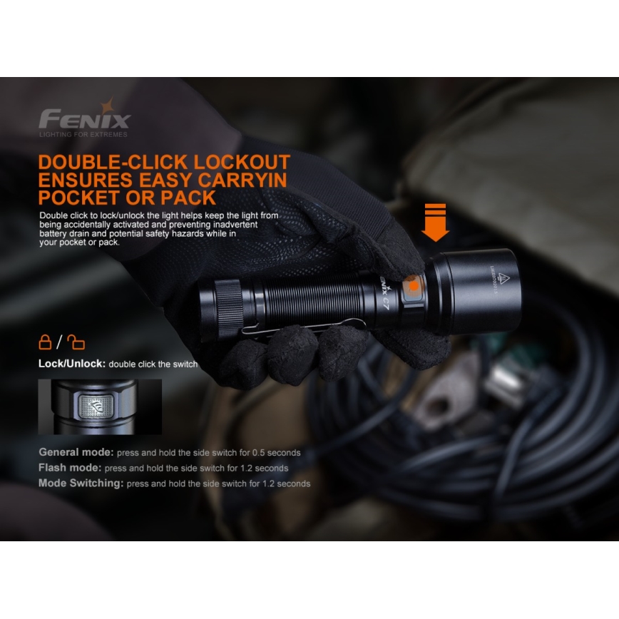 Fenix C7 - LED Prigušiva punjiva baterijska svjetiljka 1xLED/1x21700 IP68 3000 lm 68 h