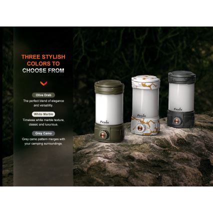 Fenix CL26RPROOLI - LED Prigušiva prijenosna punjiva lampa LED/USB IP66 650 lm 408 h 5000 mAh zelena