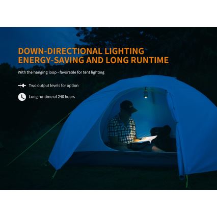 Fenix CL26RRED - LED Prigušiva prijenosna punjiva lampa LED/USB/2xCR123A IP66 400 lm 400 h 2600 mAh narančasta