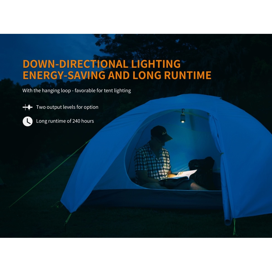 Fenix CL26RRED - LED Prigušiva prijenosna punjiva lampa LED/USB/2xCR123A IP66 400 lm 400 h 2600 mAh narančasta