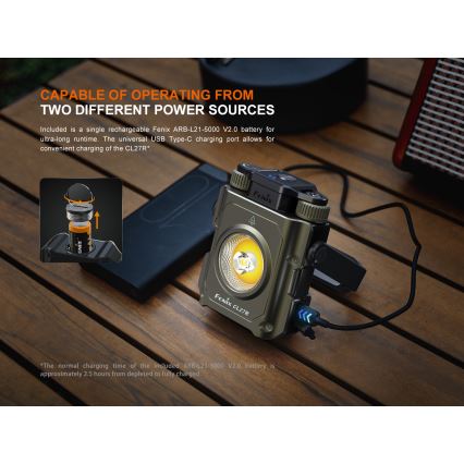Fenix CL27RGRE - LED Prigušiva punjiva svjetiljka LED/USB IP66 1600 lm 285 h