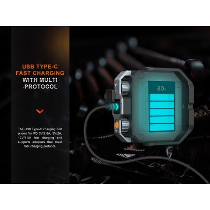 Fenix CL28R - LED Prigušivi punjivi reflektor s powerbankom LED/USB IP66 2000 lm 360 h 10000 mAh