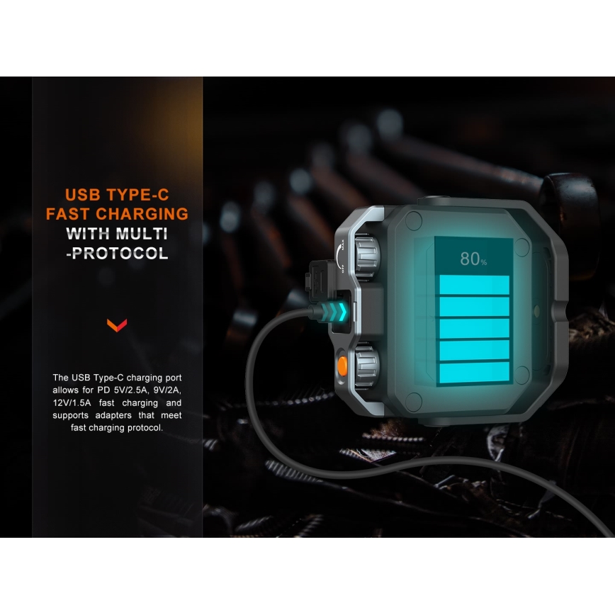 Fenix CL28R - LED Prigušivi punjivi reflektor s powerbankom LED/USB IP66 2000 lm 360 h 10000 mAh