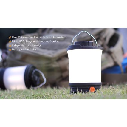 Fenix CL30R - LED Prijenosna punjiva lampa LED/USB/6xCR123A IPX7 650 lm 300 h 2600 mAh