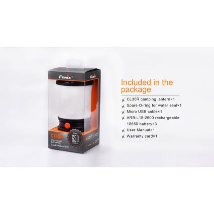 Fenix CL30R - LED Prijenosna punjiva lampa LED/USB/6xCR123A IPX7 650 lm 300 h 2600 mAh