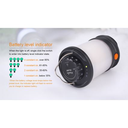 Fenix CL30R - LED Prijenosna punjiva lampa LED/USB/6xCR123A IPX7 650 lm 300 h 2600 mAh