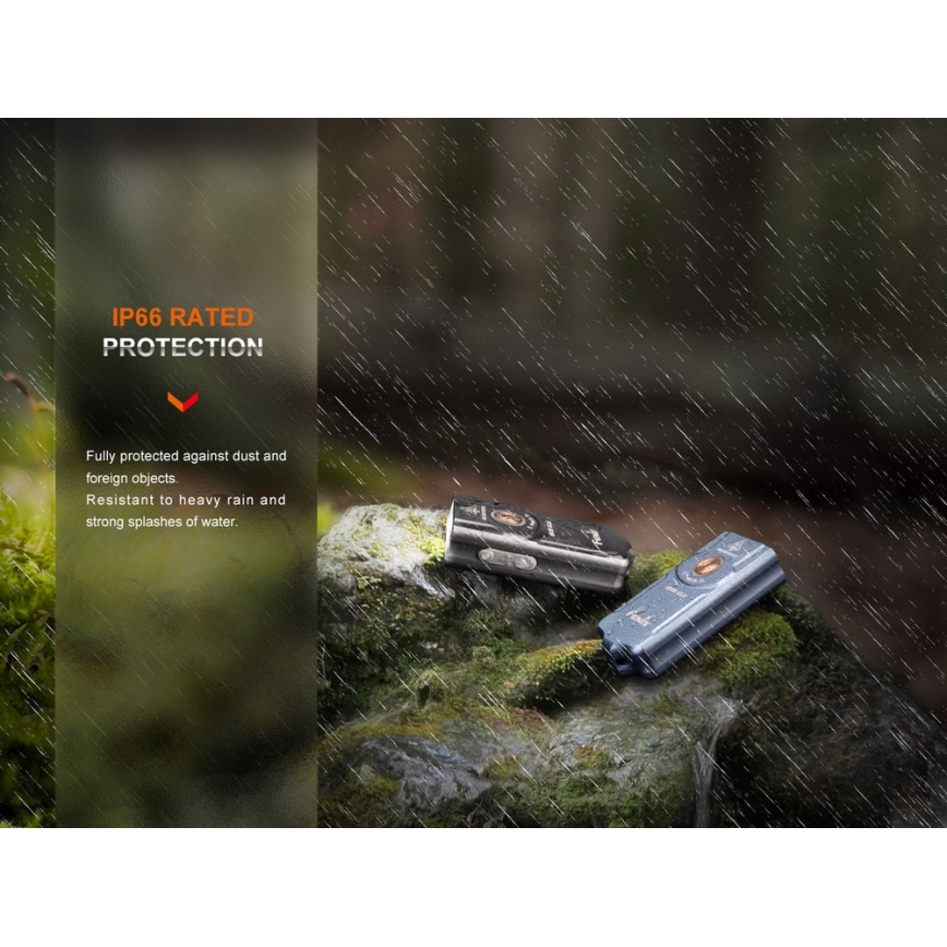 Fenix E03RV20BLU - LED Punjiva baterijska svjetiljka LED/USB IP66 500 lm 30 h 400 mAh